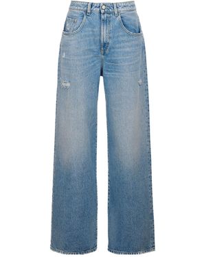 ICON DENIM Poppy Wide Leg Distressed Jeans - Blue