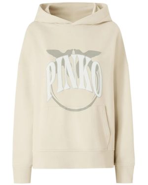 Pinko Logo-Print Hoodie - White