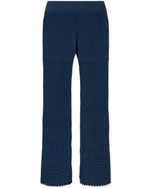 Eres Crocheted Straight-Leg Trousers - Blue
