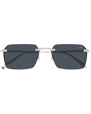 dunhill Rectangular Rimless Sunglasses - Blue