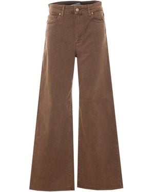 PAIGE Anessa High-Rise Wide-Leg Jeans - Brown