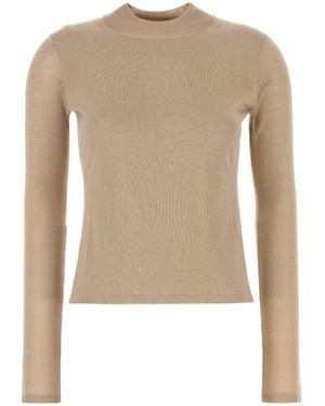 Max Mara Mock-Neck Knitted Jumper - Natural