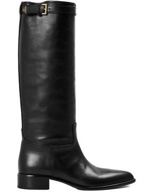 Prada Kneehigh Leather Boot - Black