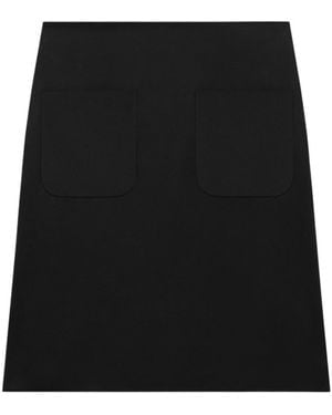 Courreges Satin-Finish Pocket-Detail Mini Skirt - Black