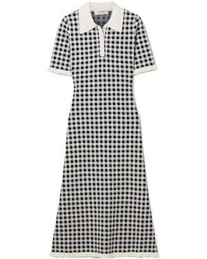 Sea Saige Ruffled Checked Jacquard-Knit Midi Dress - Multicolour