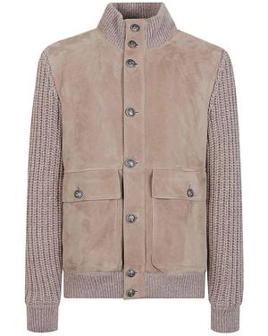 Brunello Cucinelli Panelled Bomber Jacket - Brown