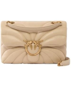 Pinko Large Love Bag Puff Quilted Shoulder Bag - Natural