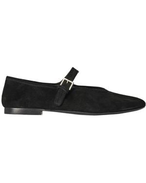 The Row Boheme Mj Suede Ballerina Shoes - Black