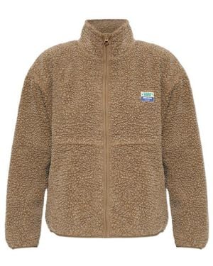 American Vintage Sherpa Stand Collar Jacket - Brown