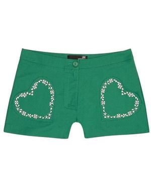 Moschino Logo Detail Shorts - Green