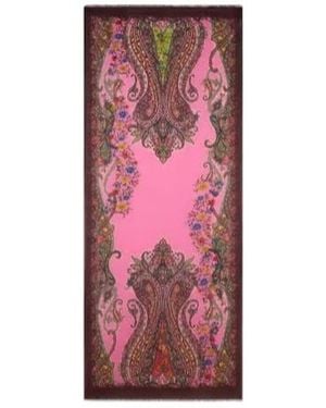 Etro Printed Cashmere Scarf - Pink