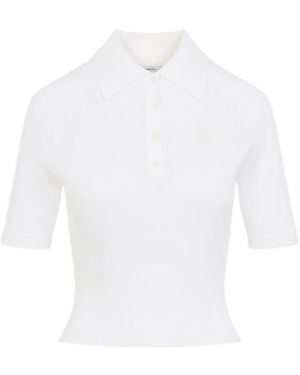 Givenchy Ribbed-Knit Polo Shirt - White