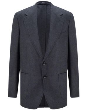 Tom Ford Long-Sleeved Suit Jacket - Blue