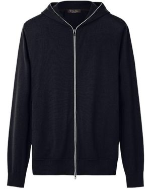 Loro Piana Cashmere Knitted Pilot Jacket - Blue