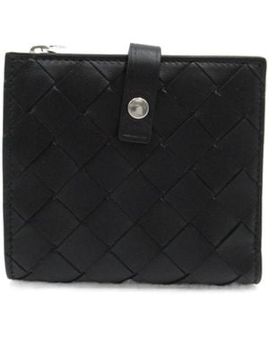 Bottega Veneta Woven Zipper Wallet - Black