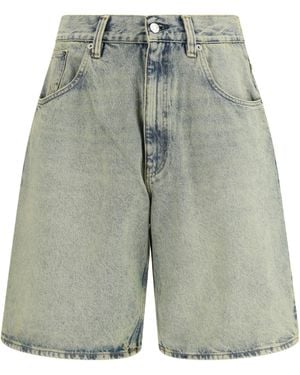 sunflower Super Wide Denim Bermuda Shorts - Grey