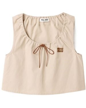 Miu Miu Sleeveless and tank tops for Women | Online Sale up to 33