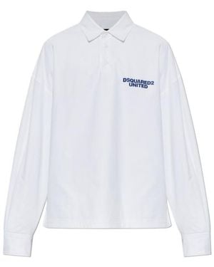 DSquared² Long-Sleeve Polo Shirt - White