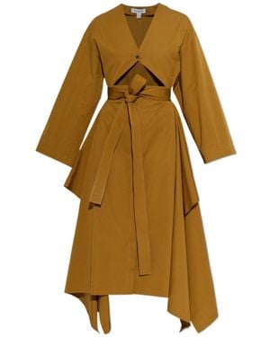Alaïa Cut-Out Belted Midi Dress - Yellow