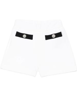 Balmain Elastic Waist Shorts - White