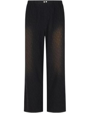 Acne Studios Monogram Wide-Leg Trousers - Black