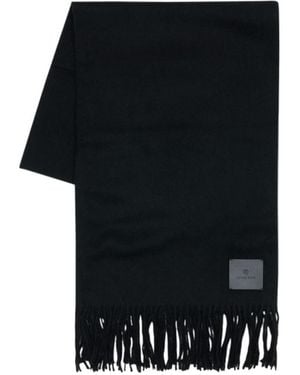 Anine Bing Augustina Fringed Wool Scarf - Black