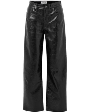 Agolde Arc Croc-Effect Pants - Black