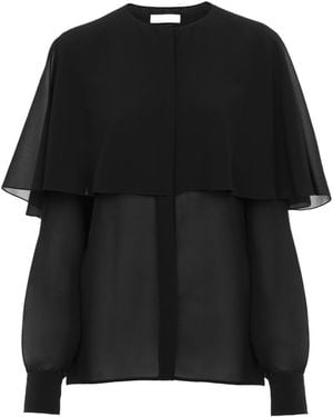 Chloé Chloé Crewneck Straight Hem Long-Sleeved Shirt - Black