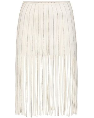 Blumarine Embellished Mid-Length Skirt - White