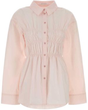 Cecilie Bahnsen Braxton Smocked Shirt - Pink