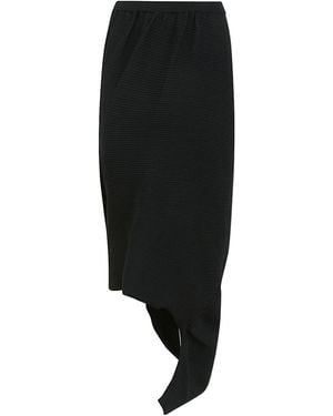 Pleats Please Issey Miyake Aerate Asymmetric Draped Skirt - Black