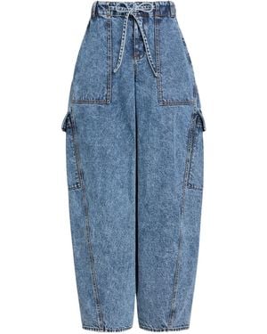 Alaïa Denim Cargo Trousers - Blue