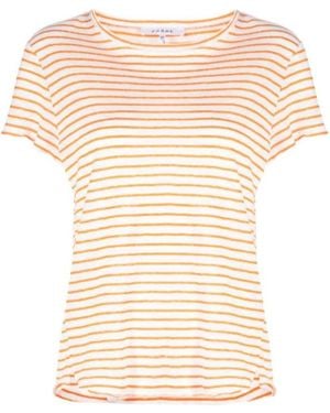 FRAME Striped Organic-Linen T-Shirt - Natural