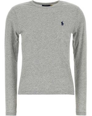 Polo Ralph Lauren Logo Embroidered Long Sleeved T-Shirt - Grey