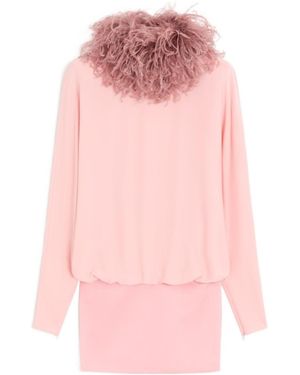 Valentino Short Georgette Dress - Pink