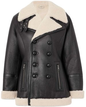 Tod's Double Breasted Leather Jacket - Black
