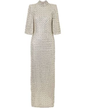 Jenny Packham Sedona Crystal-Embellished Sequined Tulle Gown - White