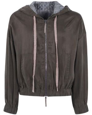 Ziggy Chen Zip-Up Drawstring Hoodie - Black