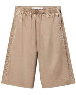 Alexander Wang Perforated Logo Shorts - Natural