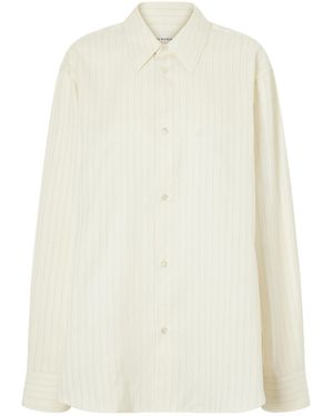 Studio Nicholson Striped Cotton And Silk-Blend Shirt - White
