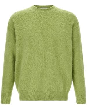 Roberto Collina Crew Neck Fluffy Knit Jumper - Green