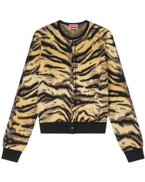 KENZO Embroidered Logo Buttoned Cardigan - Multicolour