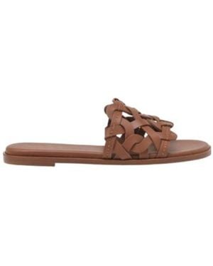 Gianvito Rossi Amalfi Interwoven Round Toe Sandals - Brown