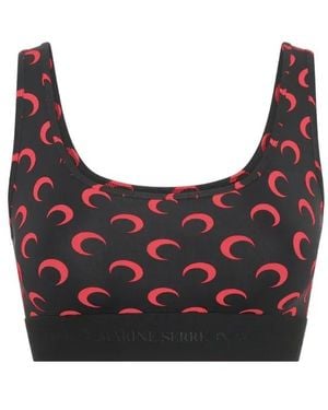 Marine Serre Crescent Printed Sports Bra - Gray