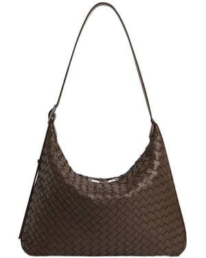 Bottega Veneta Intrecciato Zipped Hobo Bag - Brown