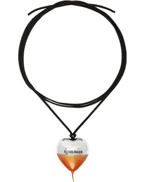 OTTOLINGER Knotted Heart Necklace - Black