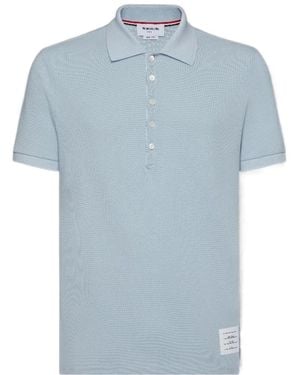 Thom Browne Bar Short-Sleeved Polo Shirt - Blue