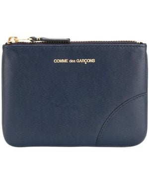 Comme des Garçons Logo-Printed Zipper Wallet - Blue
