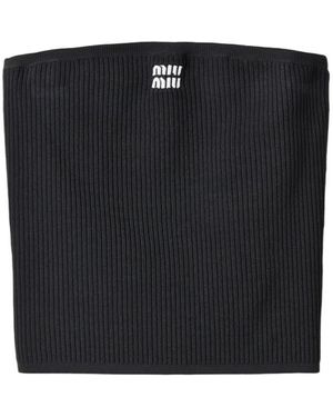 Miu Miu Viscose Bandeau Top - Black