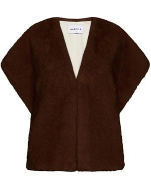 Marella V-Neck Vest - Brown